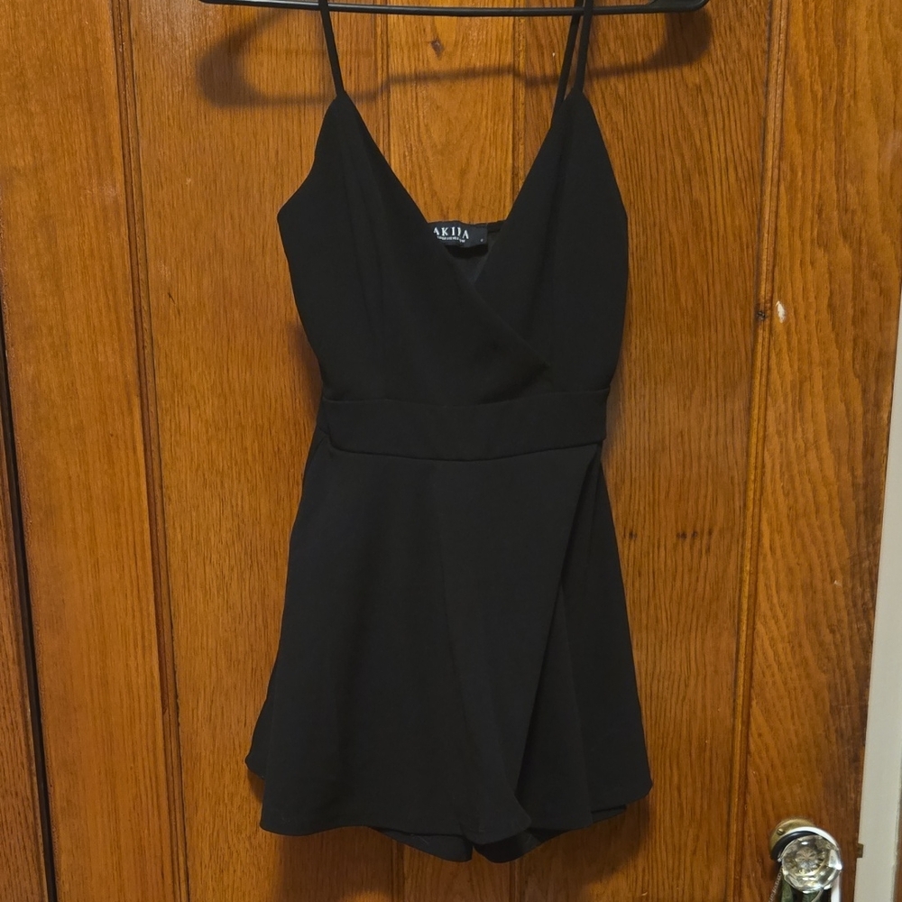 AKIRA Black Spaghetti Strap Romper